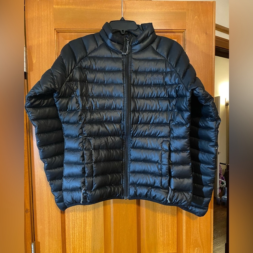 Solstice Women’s Medium Down Black Puffer Jacket Coat Winter Full Zip Quilted